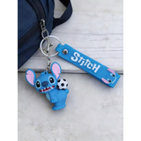 3D PVC Figure Keychain - Lilo & Stitch - Stitch Holding Soccer Ball