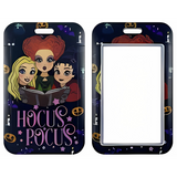 ID Card Badge Holder - Hocus Pocus - Sanderson Sisters Reading Spellbook With Hocus Pocus Text