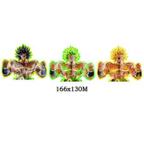 3D Lenticular Sticker - Dragon Ball - Broly Black Green Yellow Aura Three Panels Wide