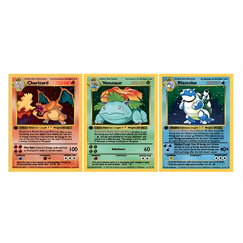 3D Lenticular Poster 12"x16" - Pokémon - First Edition Card - Charizard, Venusaur & Blastoise