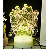 3D LED Night Light - Attack on Titan - Main characters group shot