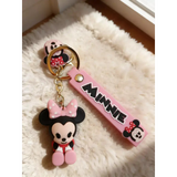 3D PVC Figure Keychain - Mickey and Friends - Minnie Sitting Pink Bow