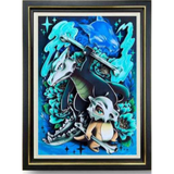3D Light Frame - Pokémon - Cubone And Marowak With Ghostly Marowak, Blue Flames