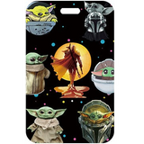 ID Card Badge Holder - Star Wars - Grogu and The Mandalorian Mandalorian Grogu Sun Collage
