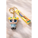 3D PVC Figure Keychain - Powerpuff Girls - Bubbles Blue Dress
