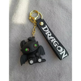 3D PVC Figure Keychain - How to Train Your Dragon - Toothless Sitting With Green Eyes