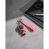 3D PVC Figure Keychain - Squid Game - Pink Square Guard Holding Gun