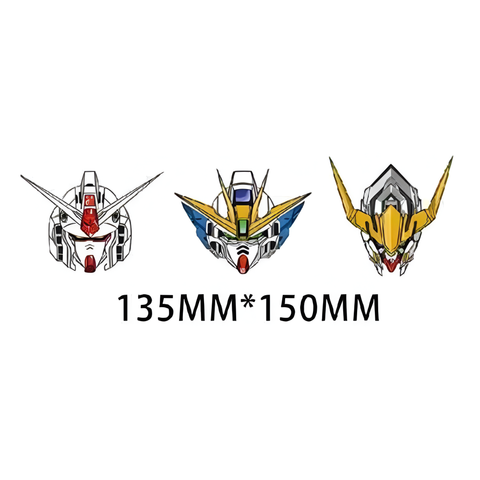 3D Lenticular Sticker - Gundam - RX-78-2, Wing Zero & Barbatos Head Trio