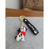 3D PVC Figure Keychain - Pets - Dalmatian Puppy Red Bandana
