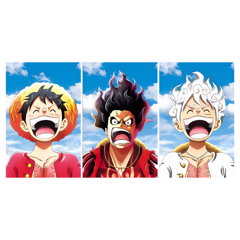 3D Lenticular Poster 12"x16" - One Piece - Luffy, Gear 4 & Gear 5