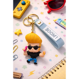 3D PVC Figure Keychain - Johnny Bravo - Johnny Bravo Flexing With Comb