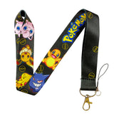 Lanyard - Pokémon - Pikachu, Charmander, Gengar, Jigglypuff Black