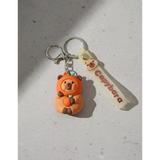 3D PVC Figure Keychain - Capybara - Pumpkin Costume