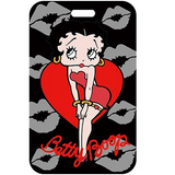 ID Card Badge Holder - Betty Boop - Red Heart Black Lips