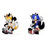 3D Lenticular Sticker - Sonic the Hedgehog - Sonic and Tails Two Forms