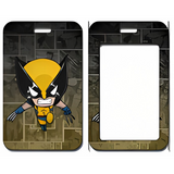 ID Card Badge Holder - Marvel - Chibi Wolverine Flying Comic Book Background