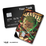 Credit Card Skin Sticker - One Piece - Zoro Wanted Poster - Holographic