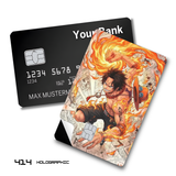 Credit Card Skin Sticker - One Piece - Ace Fire Fist - Holographic