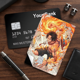 Credit Card Skin Sticker - One Piece - Ace Fire Fist - Holographic