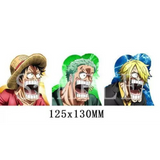 3D Lenticular Sticker - One Piece - Luffy Zoro Sanji Screaming Faces