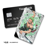Credit Card Skin Sticker - One Piece - Zoro Three Swords Style - Holographic