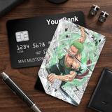 Credit Card Skin Sticker - One Piece - Zoro Three Swords Style - Holographic