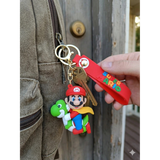 3D PVC Figure Keychain - Super Mario - Cape Mario Riding Yoshi