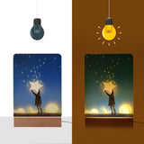 Personalized LED Acrylic Photo Frames Night Light 6" x 8" with Warm Color Light,with Wood Stand
