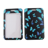 ID Card Badge Holder - Blue Butterflies Black Portrait