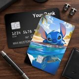 Credit Card Skin Sticker - Lilo & Stitch - Stitch Swimming Happily At The Beach
