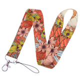 Lanyard - Floral Pattern with Sunflowers and Leaves