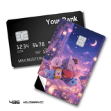 Credit Card Skin Sticker - BT21 (BTS) - BT21 Characters Cozy Starry Night Room - Holographic