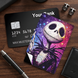 Credit Card Skin Sticker - The Nightmare Before Christmas - Jack Skellington Geometric Stained Glass Portrait - Holographic
