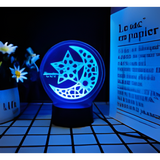 3D LED Night Light - Star and Moon