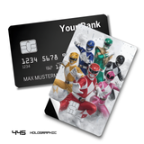Credit Card Skin Sticker - Power Rangers - Mighty Morphin Team Battle Pose - Holographic