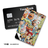 Credit Card Skin Sticker - Toy Story - Embroidered Style Characters Collage With Logo - Holographic