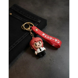 3D PVC Figure Keychain - Chainsaw Man - Makima Chibi Figure With Red Strap