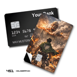Credit Card Skin Sticker - Attack on Titan - Eren Facing Colossal Titan Over The Wall - Holographic
