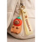 3D PVC Figure Keychain - Capybara - Strawberry Costume