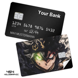 Credit Card Skin Sticker - Black Clover - Asta Half Demon Form Glowing Eyes - Holographic