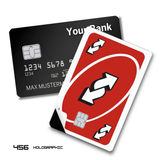 Credit Card Skin Sticker - UNO - Red Reverse Card - Holographic