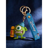 3D PVC Figure Keychain - Monster University - Mike Wazowski Scaring With Canister