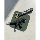 3D PVC Figure Keychain - Dinosaurios Tyrannosaurus - Dark Grey Tyrannosaurus Open Mouth