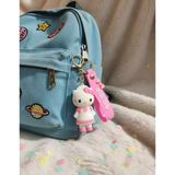 3D PVC Figure Keychain - Hello Kitty - White Pink Dress