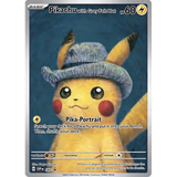 Card Keychain - Pokémon - Pikachu with Grey Felt Hat basic Van Gogh Pikachu promo, SVP 085