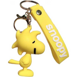 3D PVC Figure Keychain - Peanuts - Woodstock Yellow Bird With Snoopy Strap