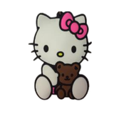 Hello Kitty holding a teddy bear PVC keychain
