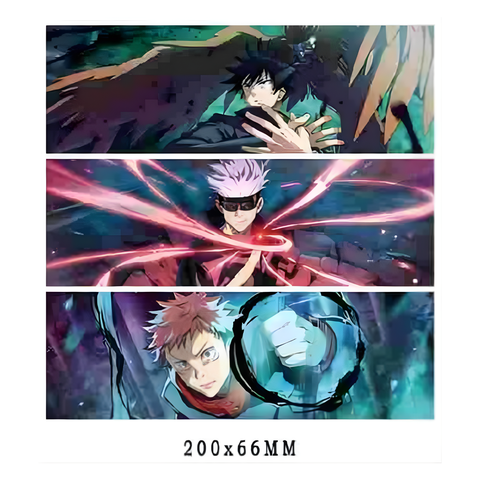 3D Lenticular Sticker - Jujutsu Kaisen - Megumi Fushiguro, Satoru Gojo & Yuji Itadori Battle Scenes