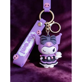 3D PVC Figure Keychain - Kuromi - In Dress Holding Teacup