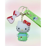 3D PVC Figure Keychain - Hello Kitty - Green Dress